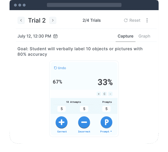 Perfect for goals that require accurate percentage calculations based on tracked correct and incorrect observations