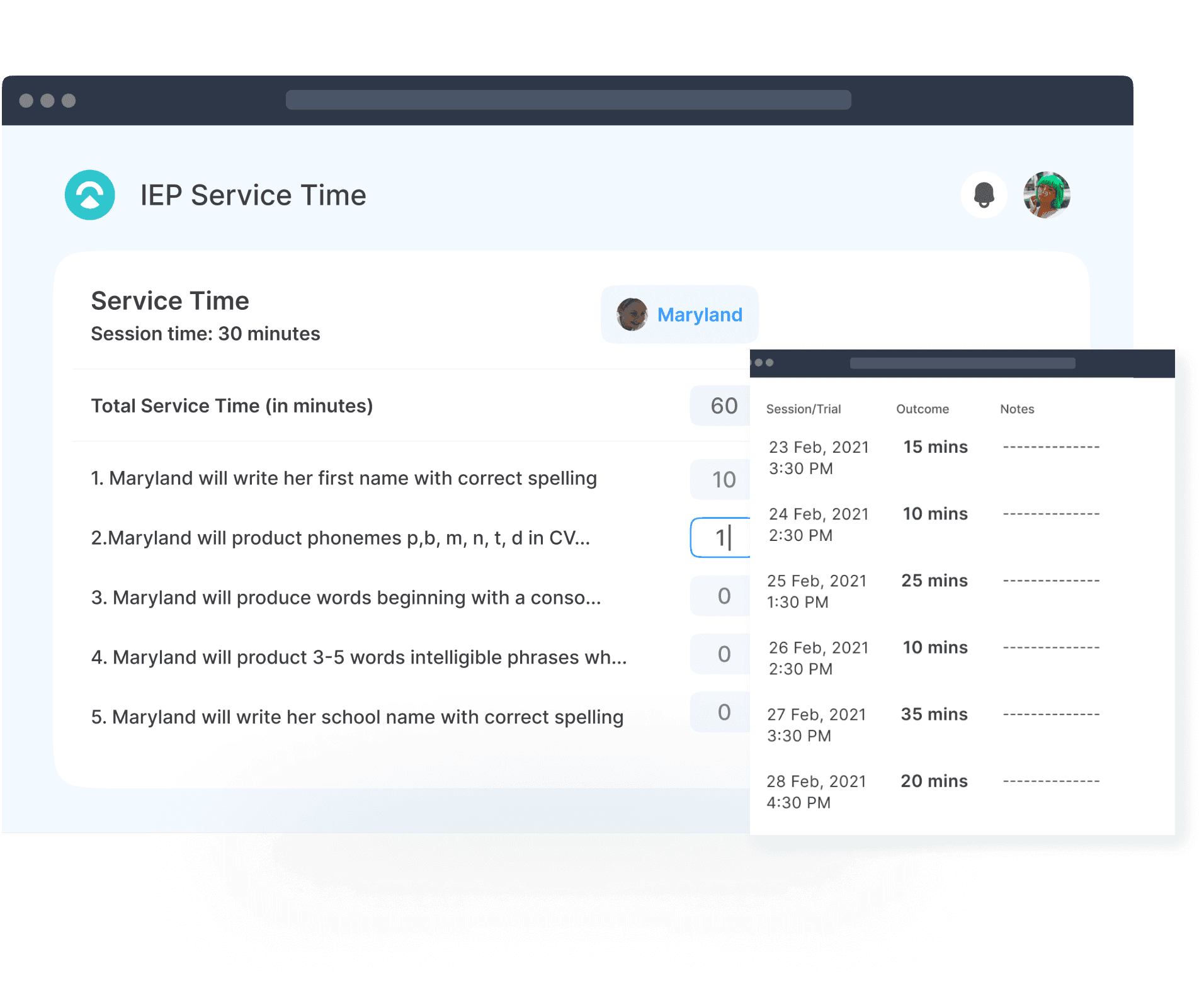 IEP Service Time Tracking with AbleSpace is Effortless